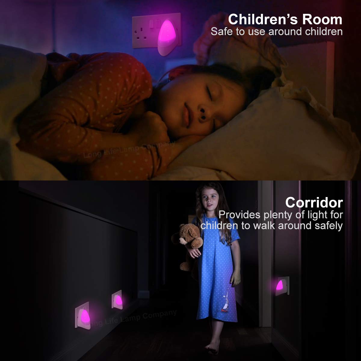 Pink Automatic LED Night Light Plug in & Energy Saving Dusk 2 Dawn LED Night Light Sensor, Pack of 1 - Image 3