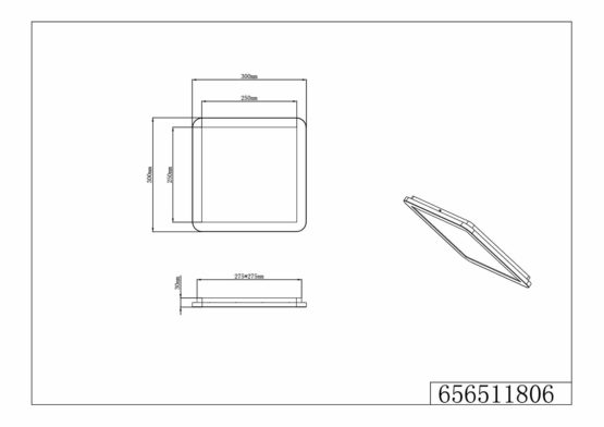 Trio Leuchten 656511806 Cesar A LED Ceiling Light, Metal, 18 Watt, Integrated, Chrome, Switch Dimmer, 30 x 30 x 3 cm - Image 4