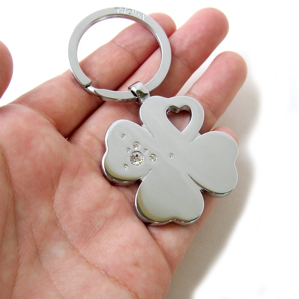 Troika Girls Best Friends "Clover", KR9-30/CH, Keyring, made with SWAROVSKI® ELEMENTS, cast metal- shiny, chrome plated - Image 2