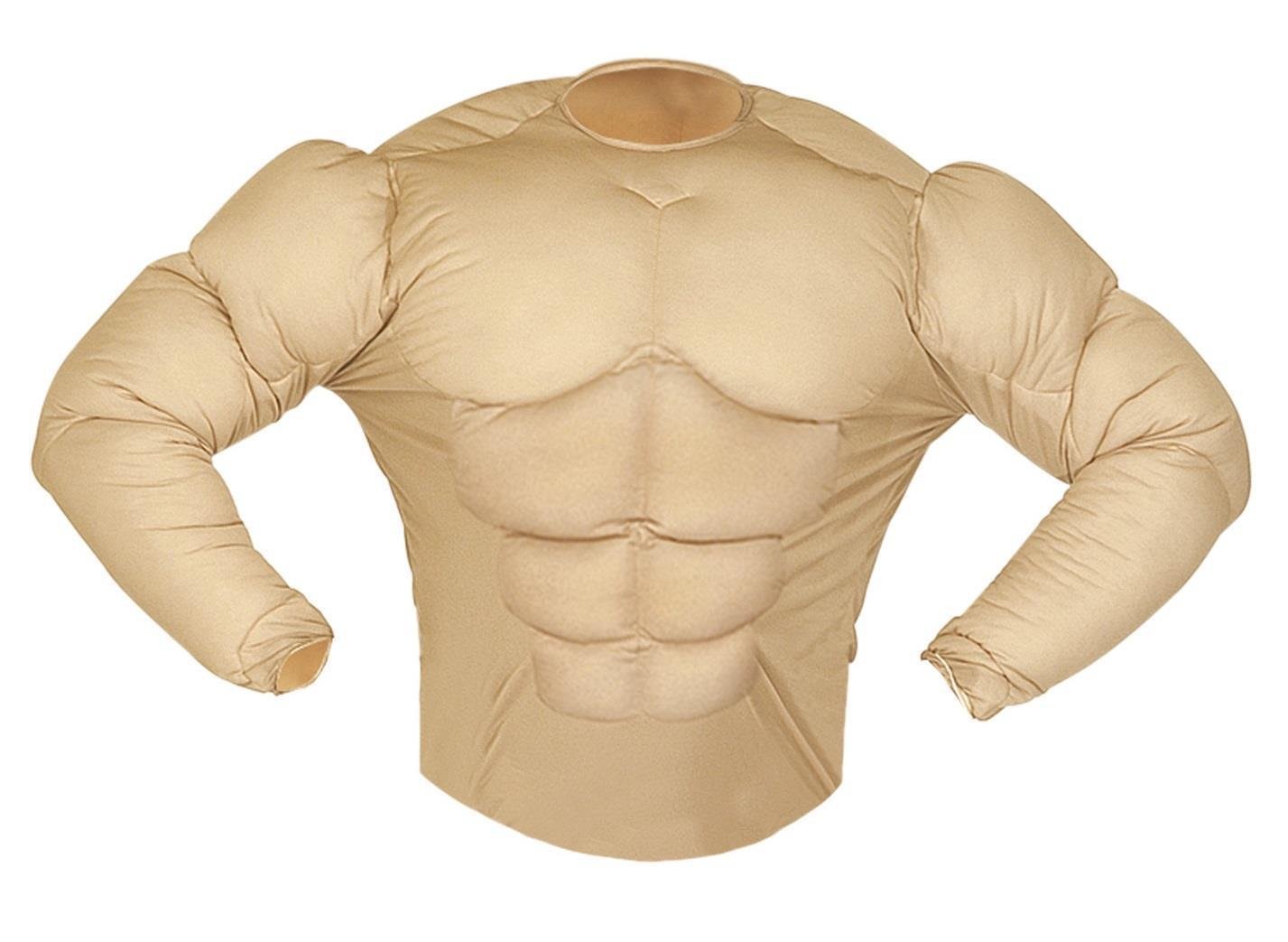 xL Muscle Shirt Costume Extra Large for Super Hero Fancy Dress, Nude