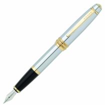 CROSS Bailey Medalist Fountain Pen with Gold-Plated Appointments and Medium Stainless Steel Nib incl. Premium Gift Box – Refillable Cartridge Pen