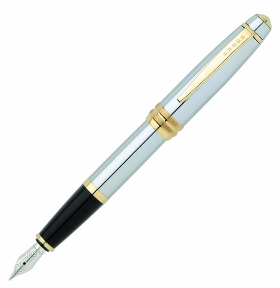 CROSS Bailey Medalist Fountain Pen with Gold-Plated Appointments and Medium Stainless Steel Nib incl. Premium Gift Box – Refillable Cartridge Pen