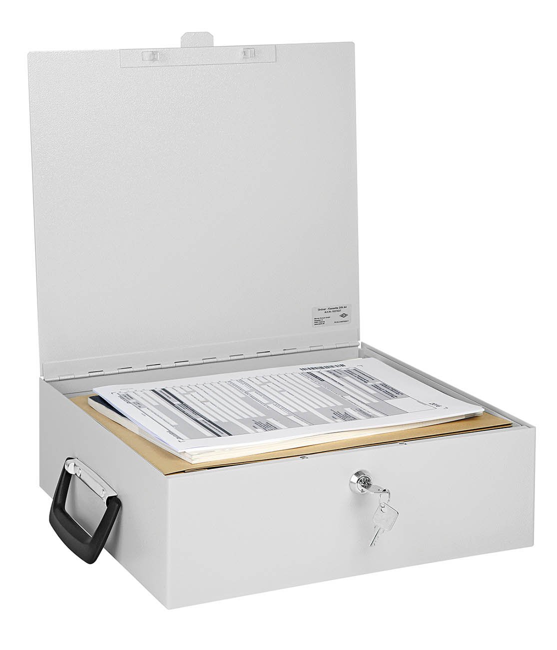 WEDO 102 1637 Document Box with Handle Size: 35.5 x 32.0 x 11.3 cm, Grey