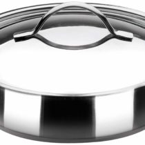 IBILI Noah Round Dish with Lid, Stainless Steel, Silver, 26 x 26 x 7 cm