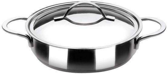 IBILI Noah Round Dish with Lid, Stainless Steel, Silver, 26 x 26 x 7 cm