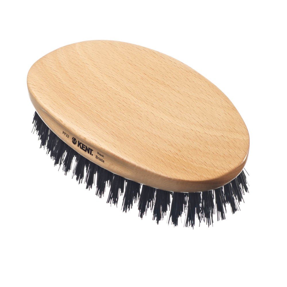 Kent Military Oval Beech and Bristle Hairbrush, Black - Image 2