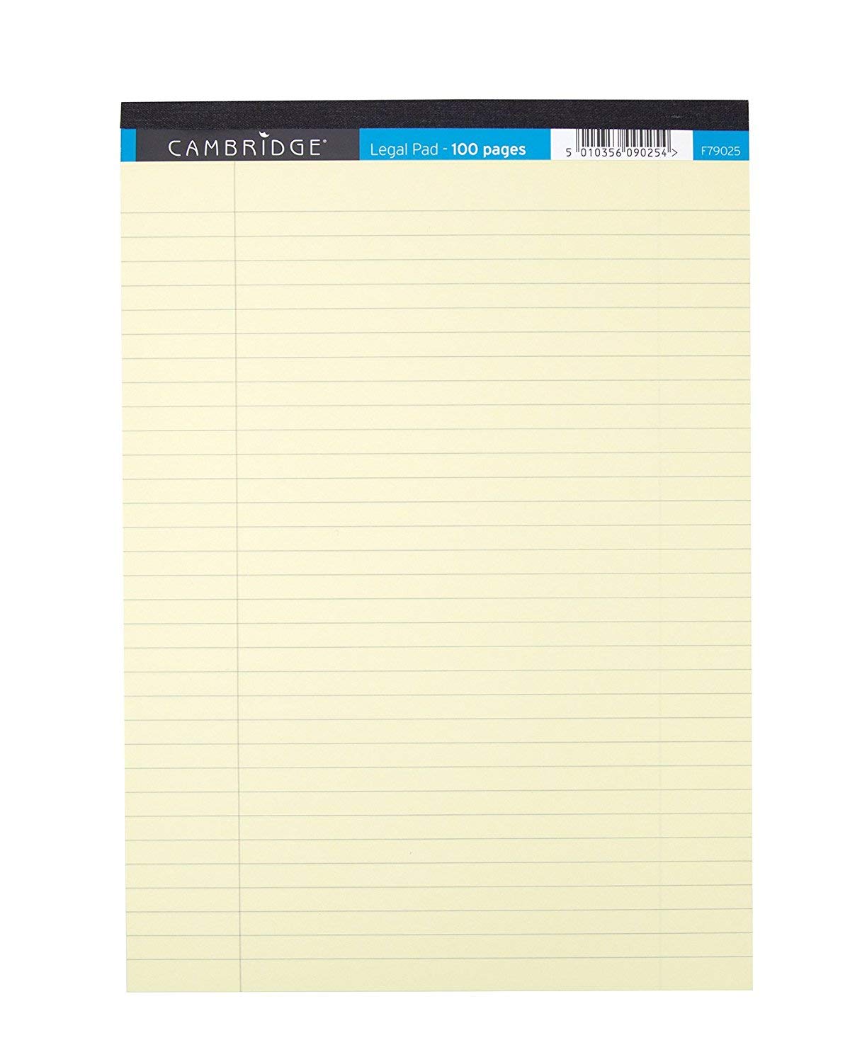 Cambridge Lined Paper A4 Refill Pad, 100 Page, Legal Pad, Yellow, Pack of 5, 400115984, Pack 5
