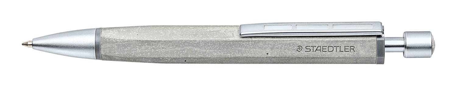 STAEDTLER 441CONB2-9 Concrete Premium Retractable Ballpoint Pen - Medium Line Width, Grey (Pack of 1) - Image 3