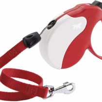 Retractable Dog Lead AMIGO Cord LONG, Folding Cord, 7 m, Max 20 kg, Red