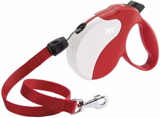 Retractable Dog Lead AMIGO Cord LONG, Folding Cord, 7 m, Max 20 kg, Red