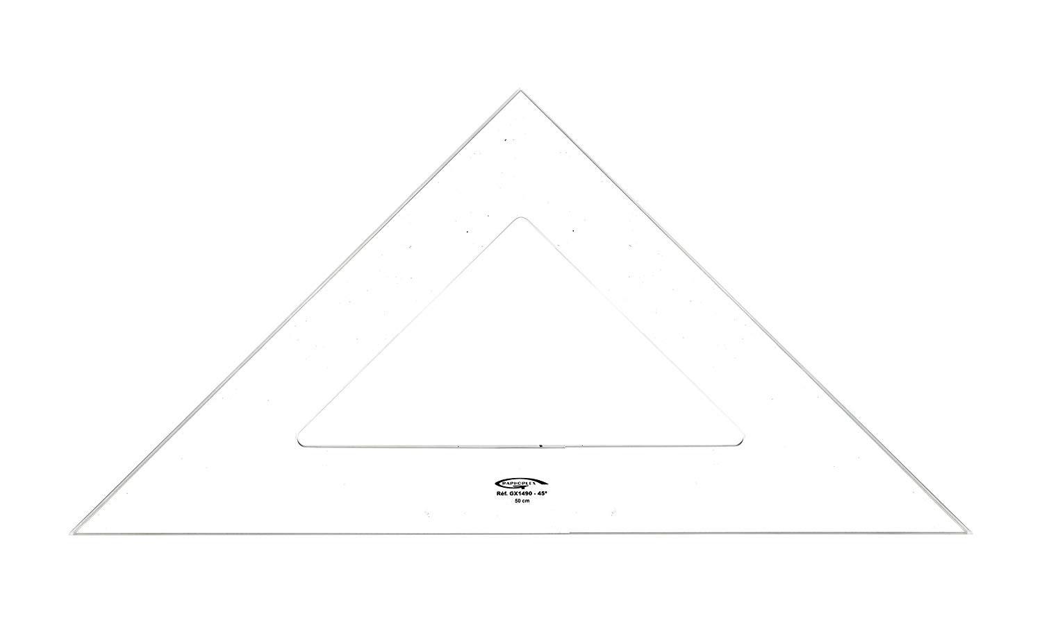 Graphoplex Set Square 45 ° 3 Edges (Clear 50 cm Transparent