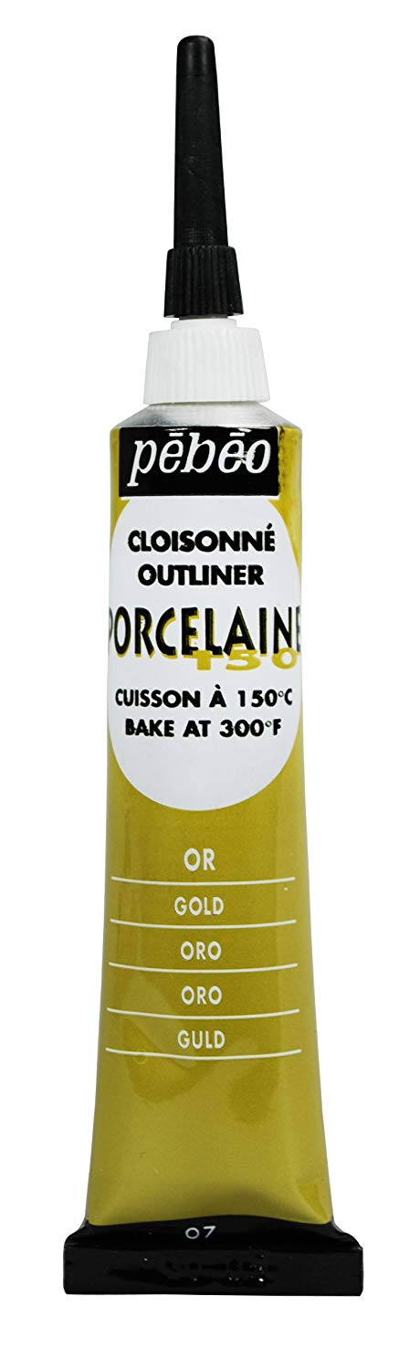 Pebeo 036-007 20 Milliliter Porcelaine 150 China Paint Cloisonne - Gold, 20 ml (Pack of 1)