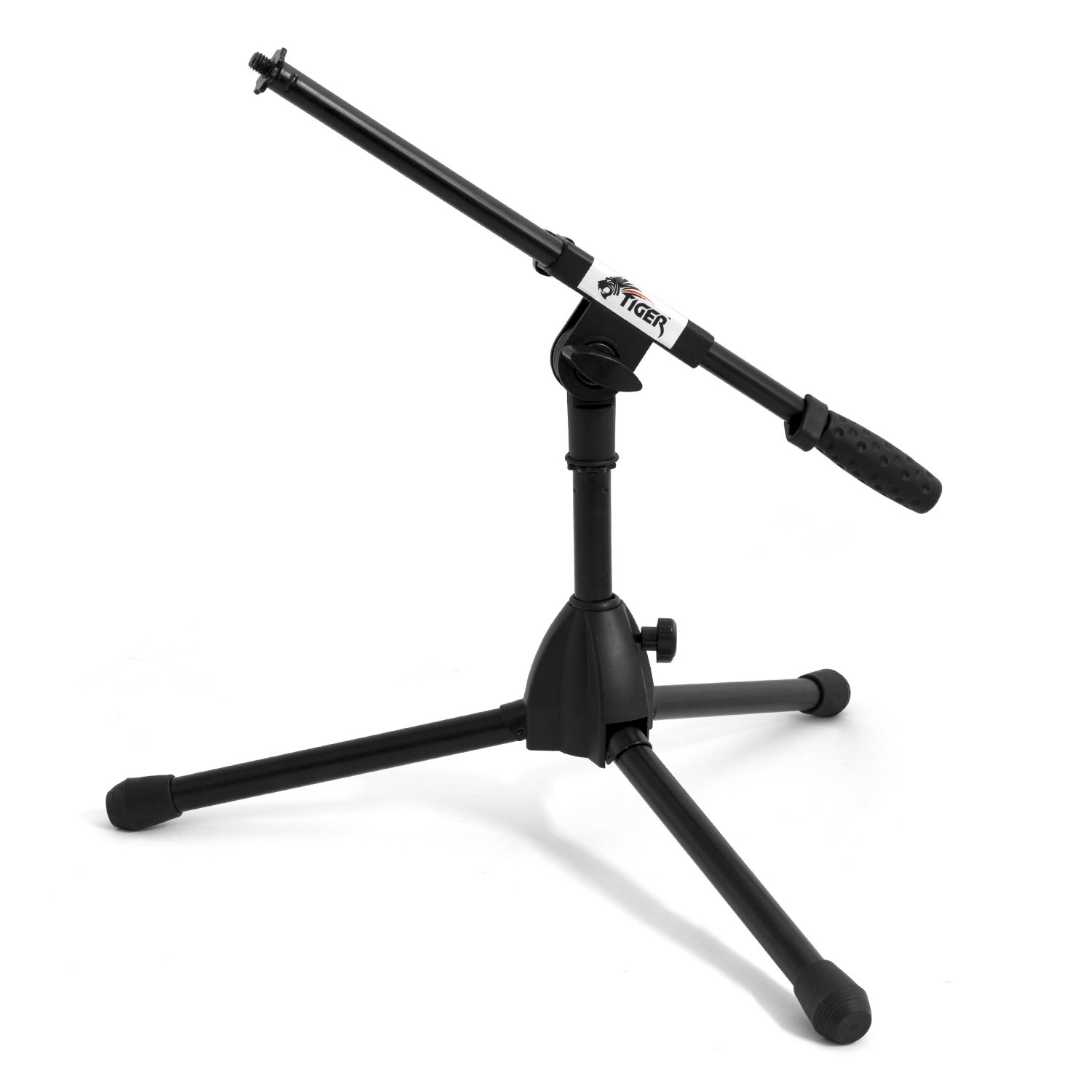 TIGER MCA49-BK Low Level Floor and Desktop Boom Microphone Stand Bass Drum, Guitar Cab, Mic Stand, Black