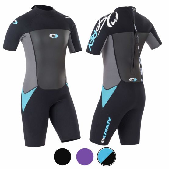 Osprey Women's Shorty 3 mm Summer Wetsuit, Adult Short Sleeve Neoprene Surfing Diving Wetsuit, Origin, Multiple Colours