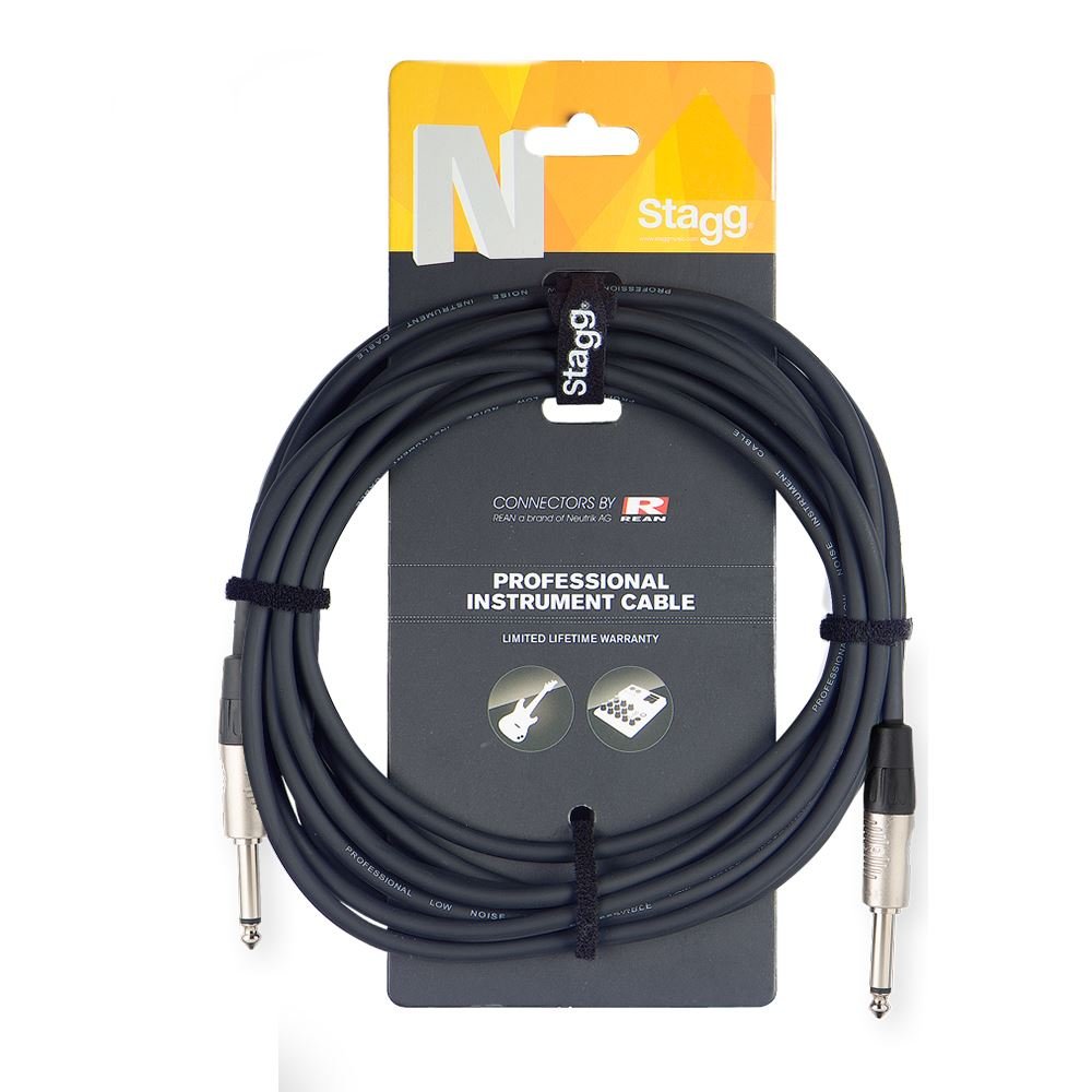 Stagg NGC6R 6m N Series 1/4 inch Cable, Black