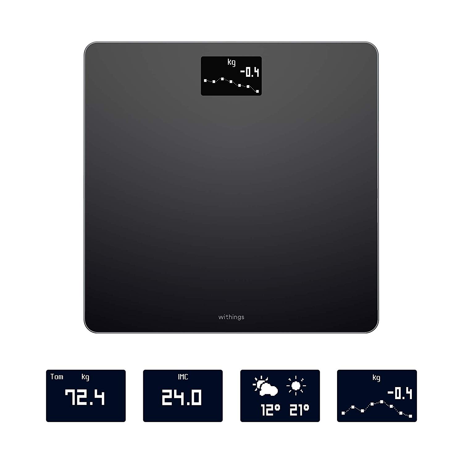 Withings Body - Wi-Fi Smart Scale Tracks BMI, Digital Weight Bathroom Scale, App Sync Via Bluetooth or Wi-Fi, Black - Image 3