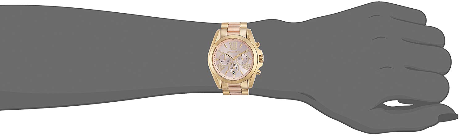 Michael Kors MK6359 Mens Bradshaw Watch, Gold Tone and Rose Gold Tone, 43MM - Image 4