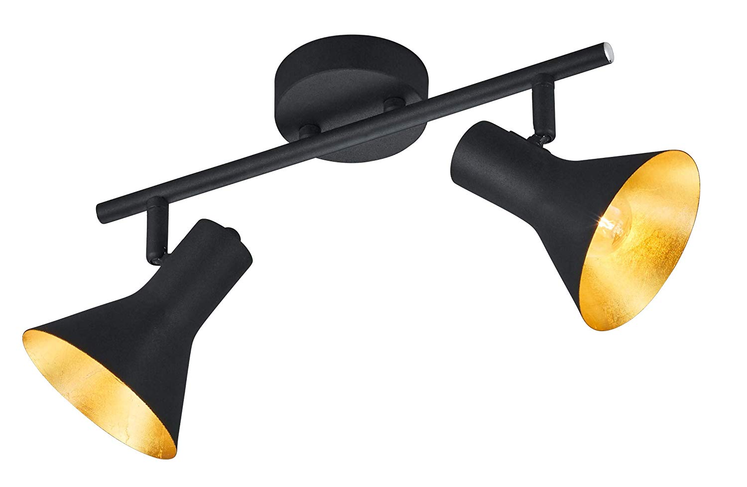 Reality Lamps, spot lamp, Metal, Black/Gold Light Bar 2-Flame Black/Gold