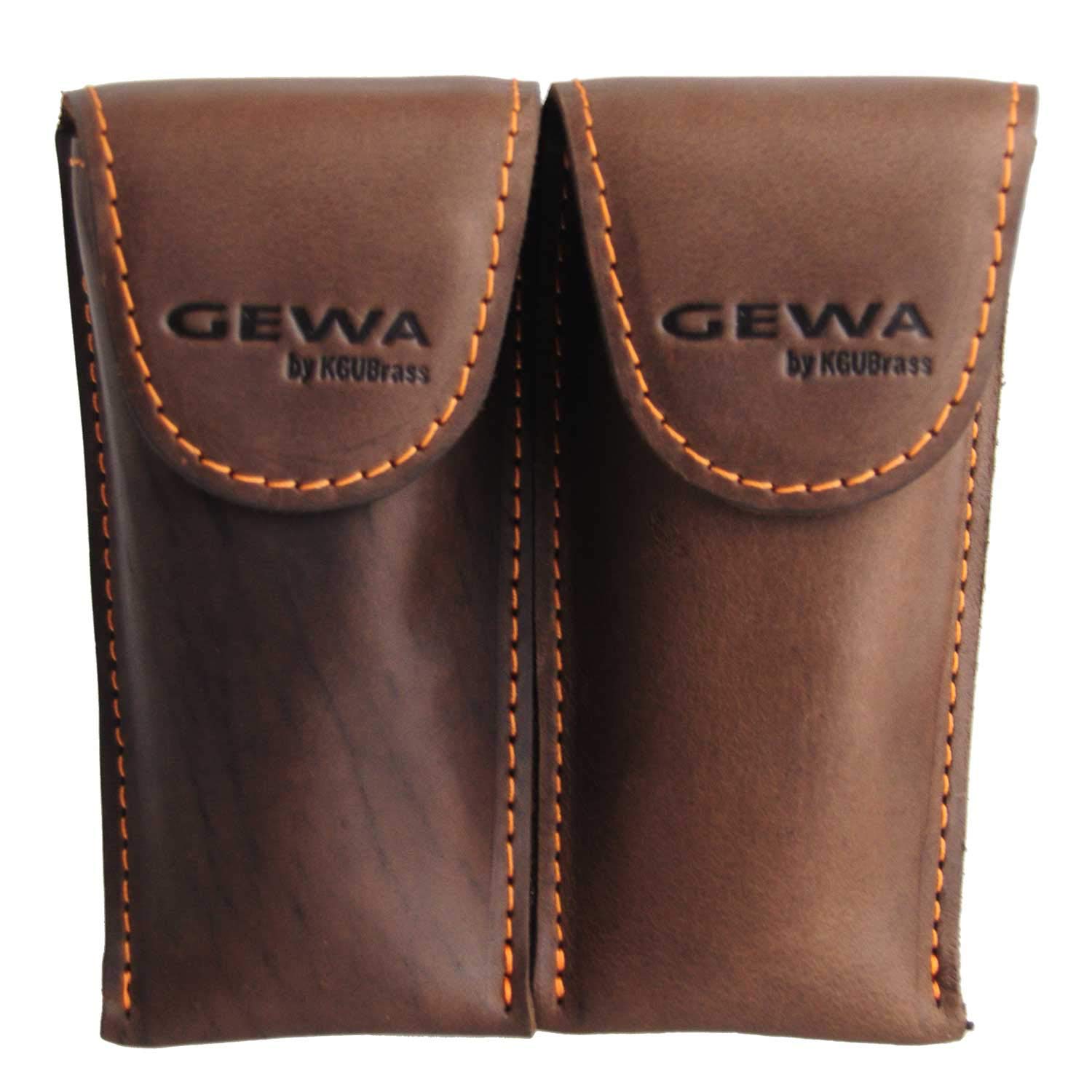 GEWA Mundstücktasche Crazy Horse Trompete braun für 2 Mundstücke, brown, double