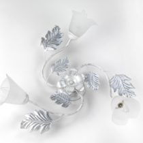 Onli Marilena Ceiling Light 3 Lights in Metal spennellato Arento, White Silver