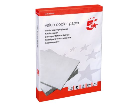5 Star Value Copier Paper Multifunctional FSC Ream-Wrapped A3 White [500 Sheets]