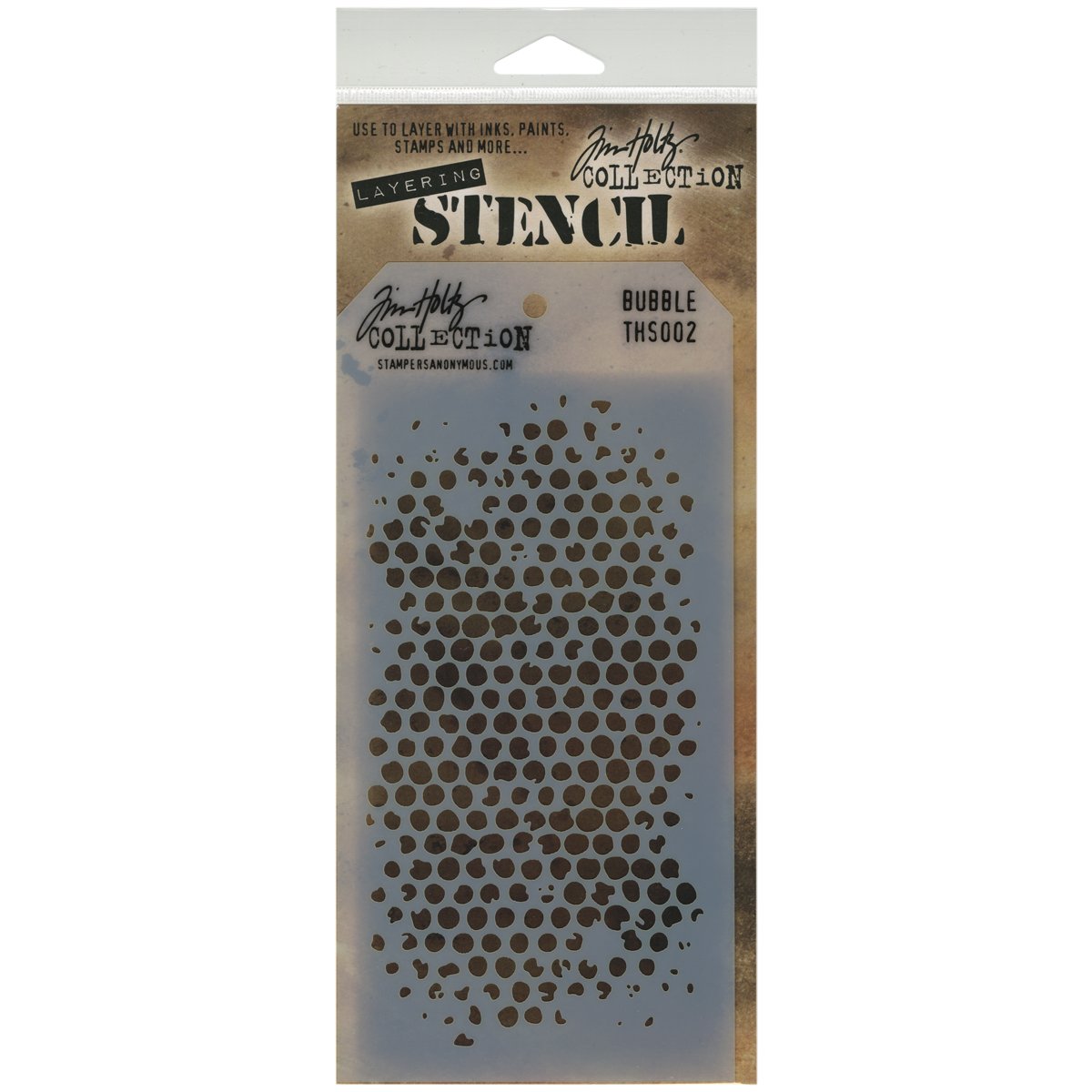 Stampers Anonymous_AGW AGTHS002 Bubble Layered Stencil, 4-1/8 inch x 8-1/2 inch, 1 Pack