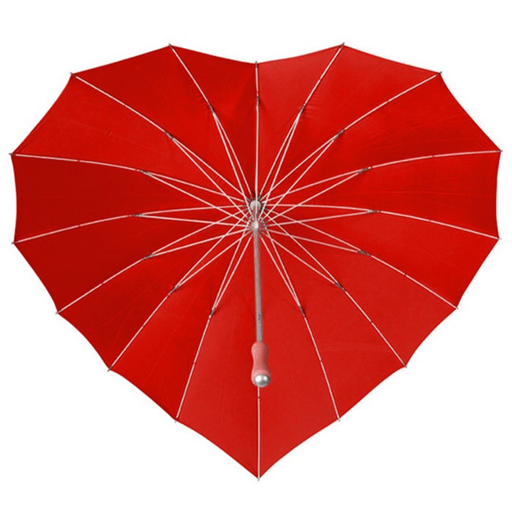 Falcone Parapluie Droit - Toile en Forme de Coeur Rouge Stick Umbrella, 80 cm, Red (Rouge), 80 centimeters - Image 2