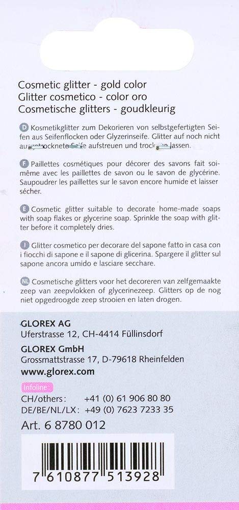 GLOREX, Cosmetic Glitter, Gold, 11.8 x 5.5 x 0.1 cm - Image 3