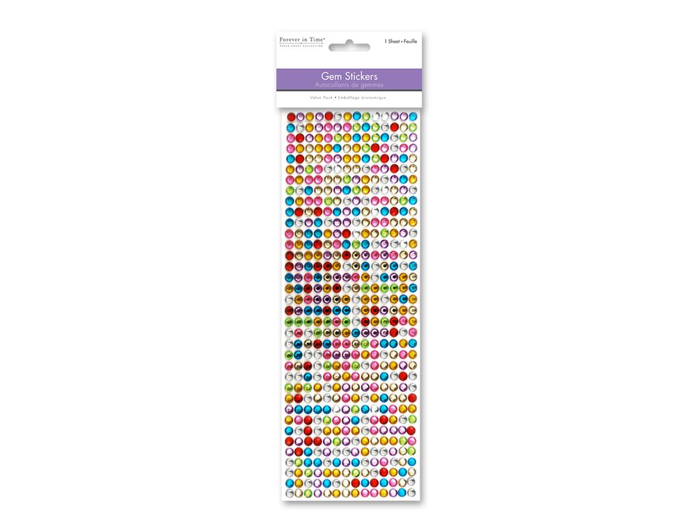 Multicraft Imports MultiCraft 6mm Gem Stickers-Multicolor, Other, Multicoloured, 0.38x10.79x33.02 cm, 0.38x10.79x33.020000000000003 cm