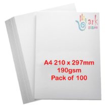 A4 190gsm Economy White Cards - Sheets of Acid Free, Smooth, White Cards (100) by Ark