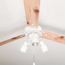 AireRyder Ceiling Fan Cyrus Chrome with Light and Pull Cords 42 inch 107 cm with Black and Silver Blades