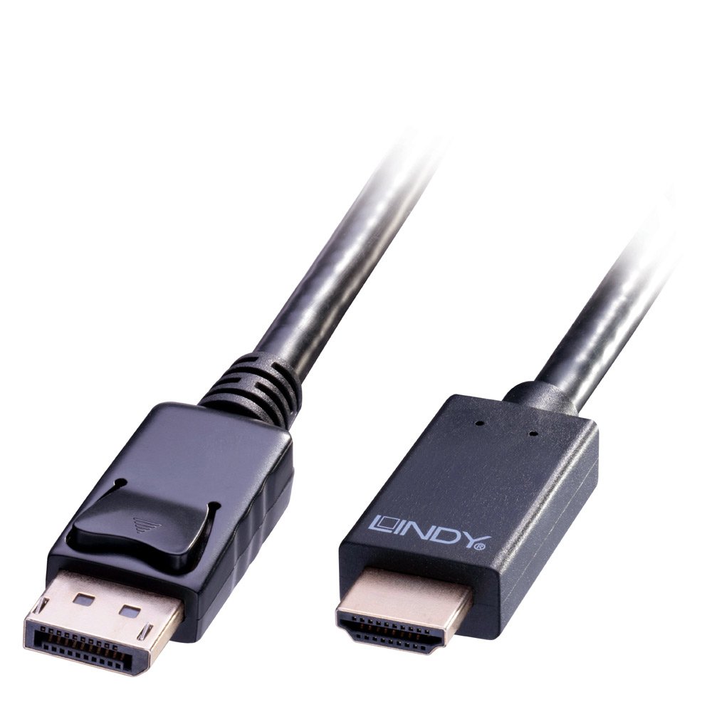 LINDY 0.5m DisplayPort to HDMI 10.2G Cable, Black