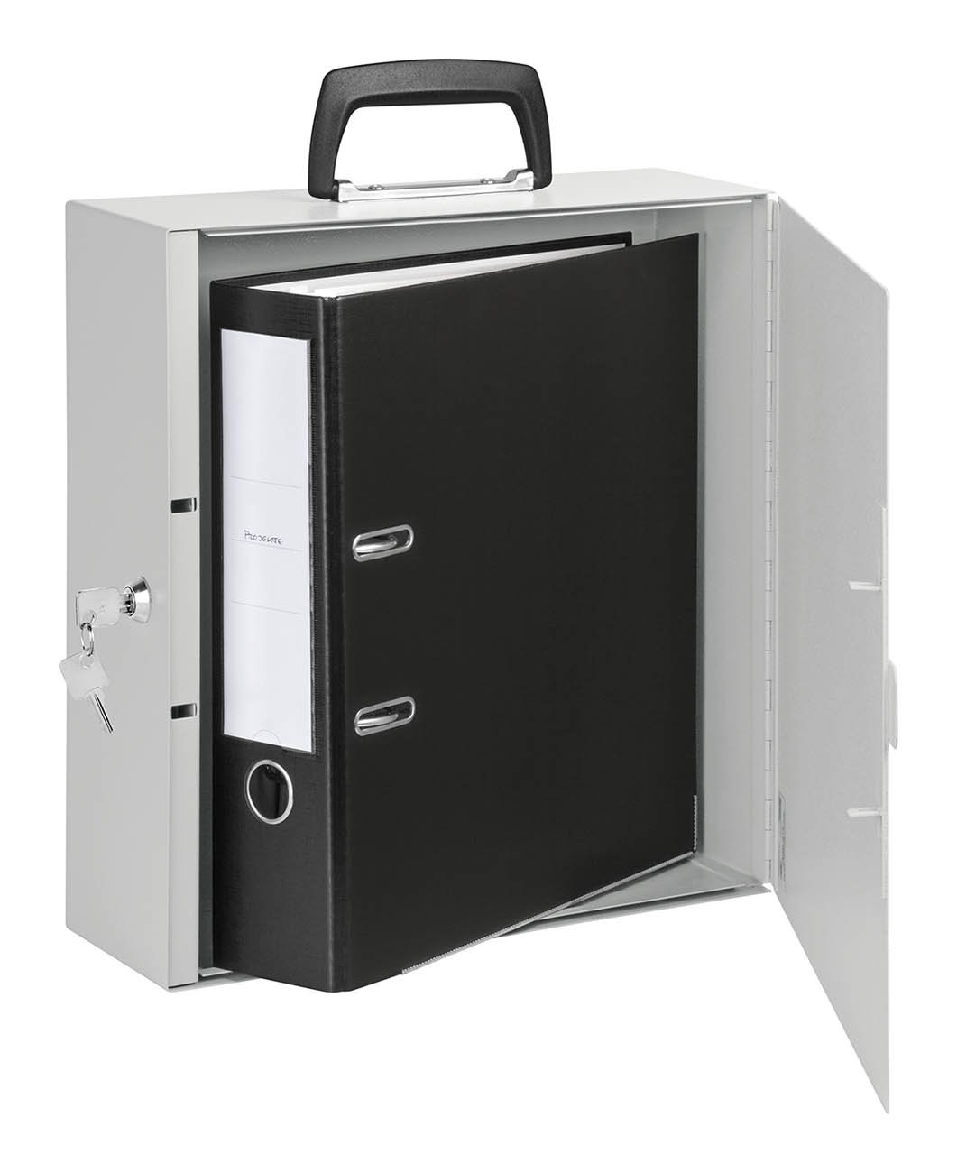 WEDO 102 1637 Document Box with Handle Size: 35.5 x 32.0 x 11.3 cm, Grey - Image 3