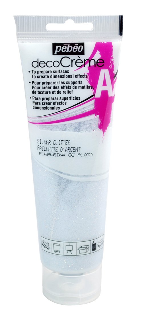 PEBEO 89402 120ml Deco Auxiliary, Acrylic, Silver Glitter, 14 x 4.5 x 6.5 cm, Silver Glitter Finish, 120 ml (Pack of 1) - Image 2