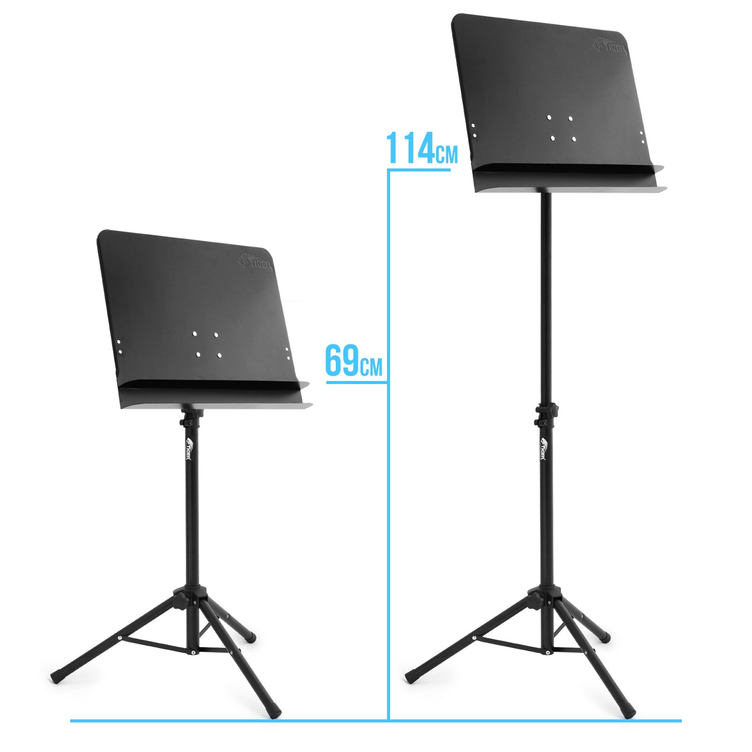 Tiger MUS55-BK Dual-Lip Orchestral Music Stand - Black - Image 2
