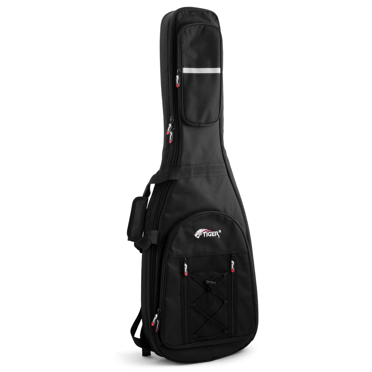 Tiger GGB42-EL Padded Gig Bag for Electric Guitar - Deluxe Case with Handle and Straps - 18mm of EPE Protective Padding - Black