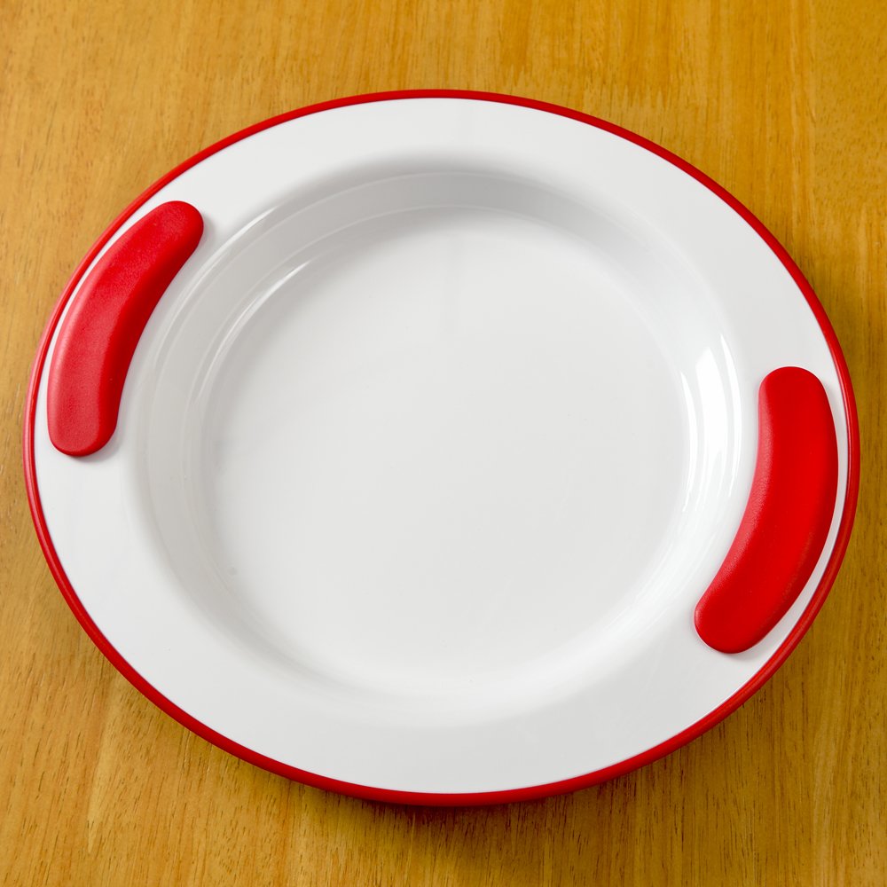 Soft Grip Keep Warm Thermo Plate Healthcare, Red/White, Medium - Image 3