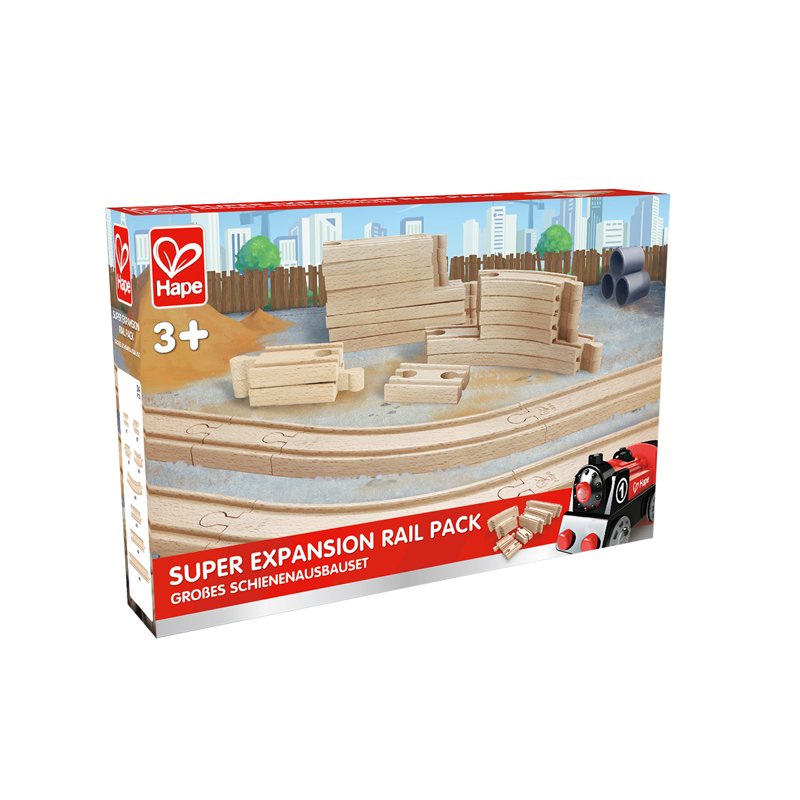 Hape Super Expansion Rail Pack - Wooden Train Track Accessories, standard size - Image 2