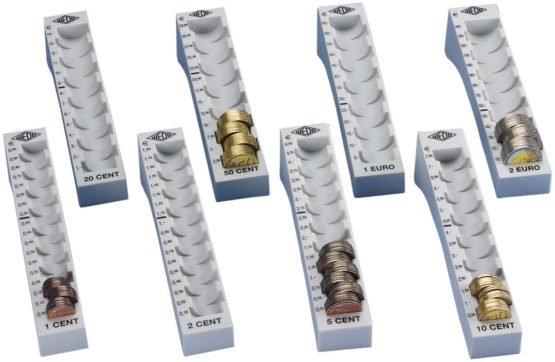 Wedo 161700837 Complete Coin Sorter Set Light Grey with 8 Coin Trays