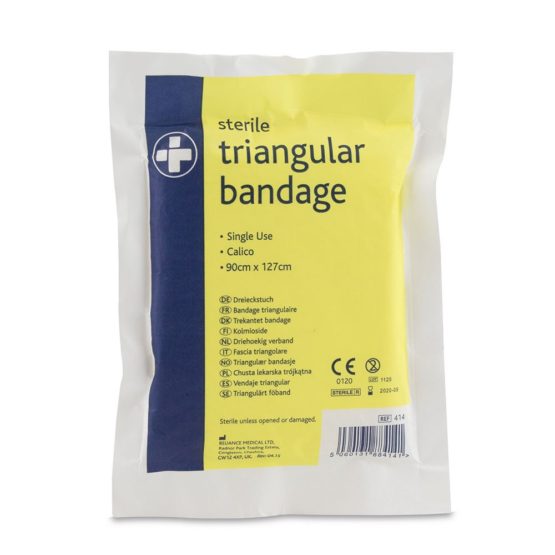 Reliance REL414 Calico Triangular Bandage, Sterile, 90 cm x 127 cm (pack of 10)