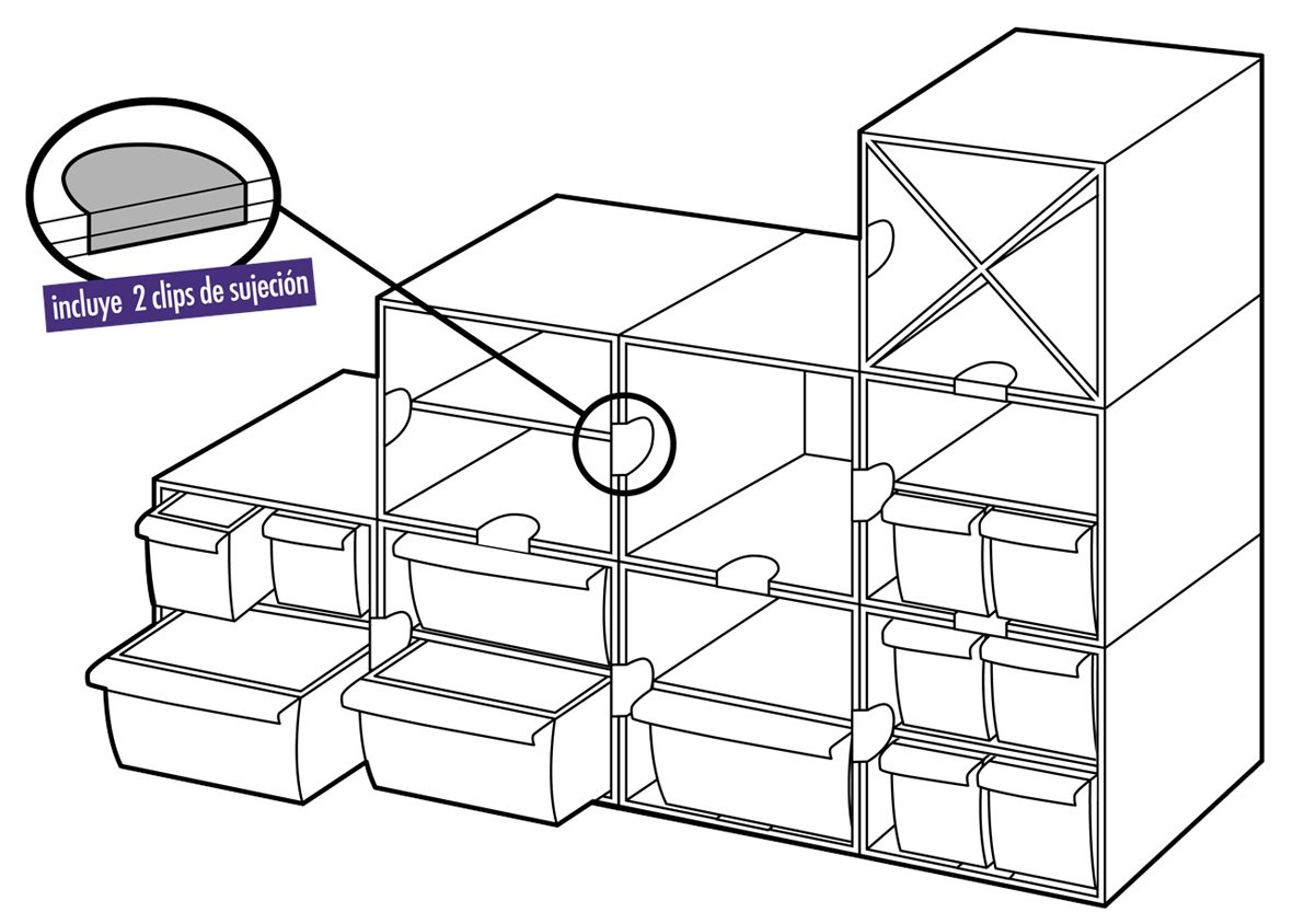 File 2000 6705 AZTP - Cube with Dividing Tray, Blue, Units Contained: 1 - Image 4