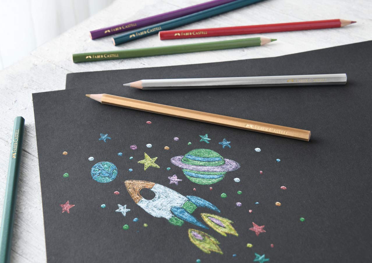 Faber-Castell 201583 Metallic Colour Pencil (Pack of 10), 10 Count (Pack of 1) - Image 2
