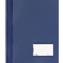 Durable DURALUX A4 Document Folder Dark Blue | Made From High Quality PVC | Extra Wide for Filing Punched Pockets | Pack of 25
