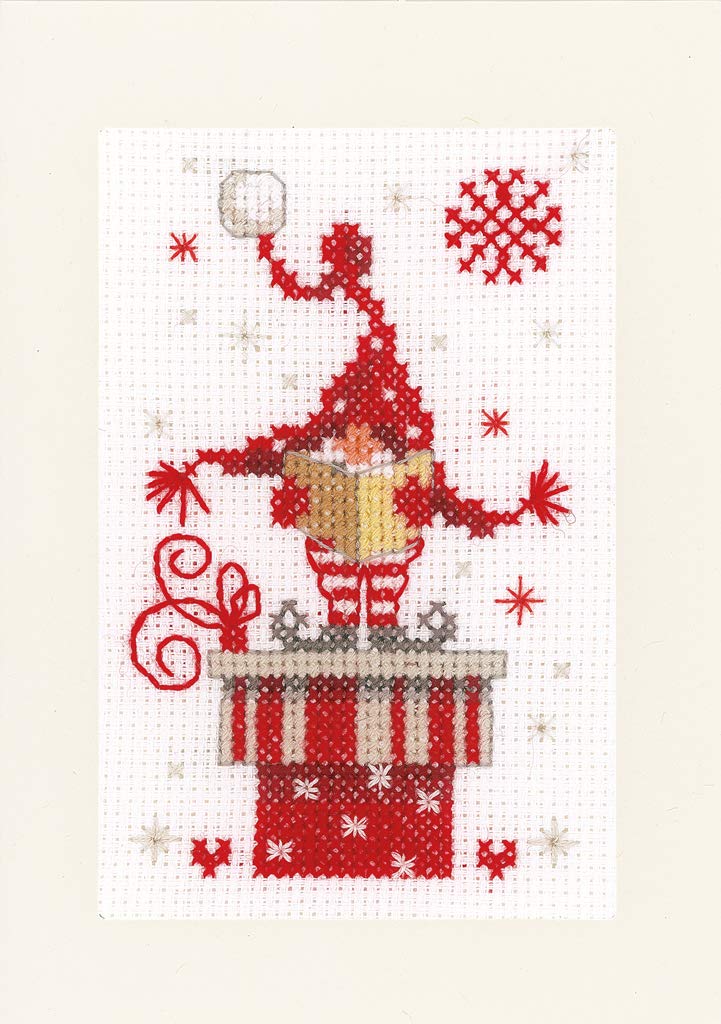 Vervaco Greeting Cards Set of 3 Gnome Counted Counted Cross Stitch Kit 10.5 x 15 x 1 cm, Cotton, multicoloured, 3 Units - Image 4