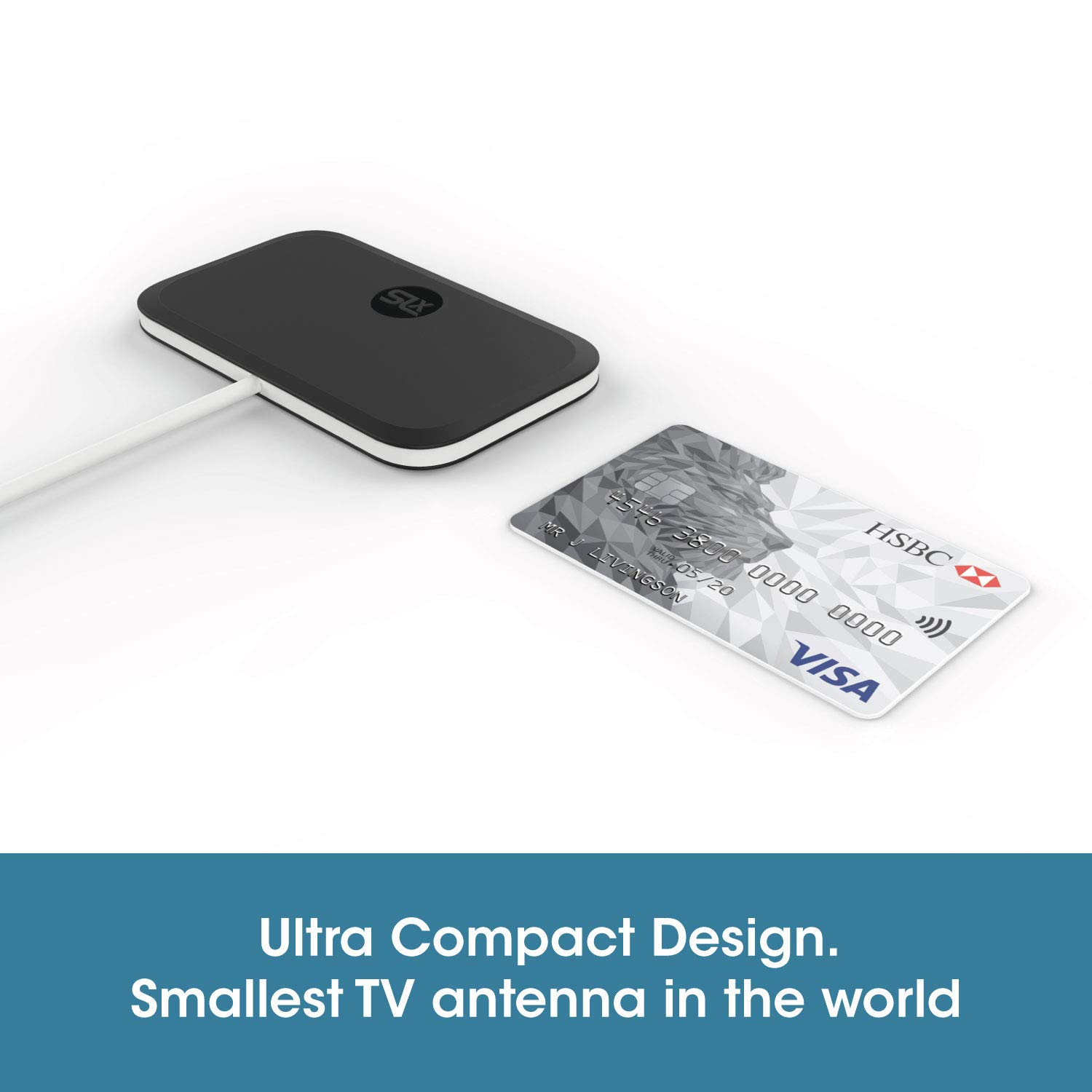 SLx 27807R/14 Indoor TV Aerial Ultra Compact For Digital TV 4K HD, 8.1 cm*10.5 cm*0.6 cm, Clear - Image 2
