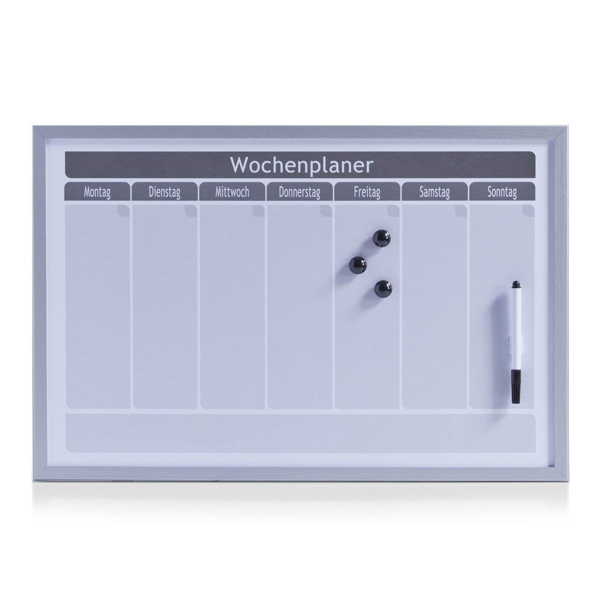 Zeller 11515 Weekly Planner / 60 x 40 Aluminium Grey, gray, 60 x 40 cm