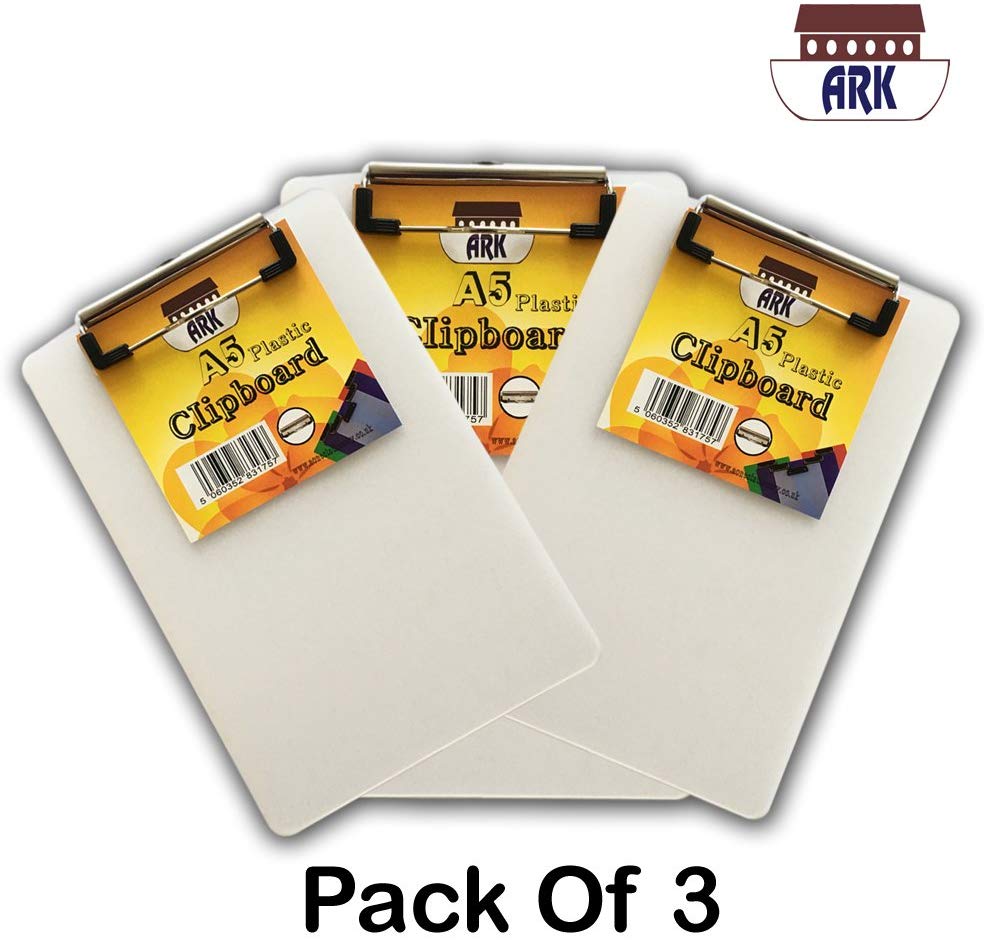 3 X A5 Clip Board Durable Clear (Value Pack) by Ark