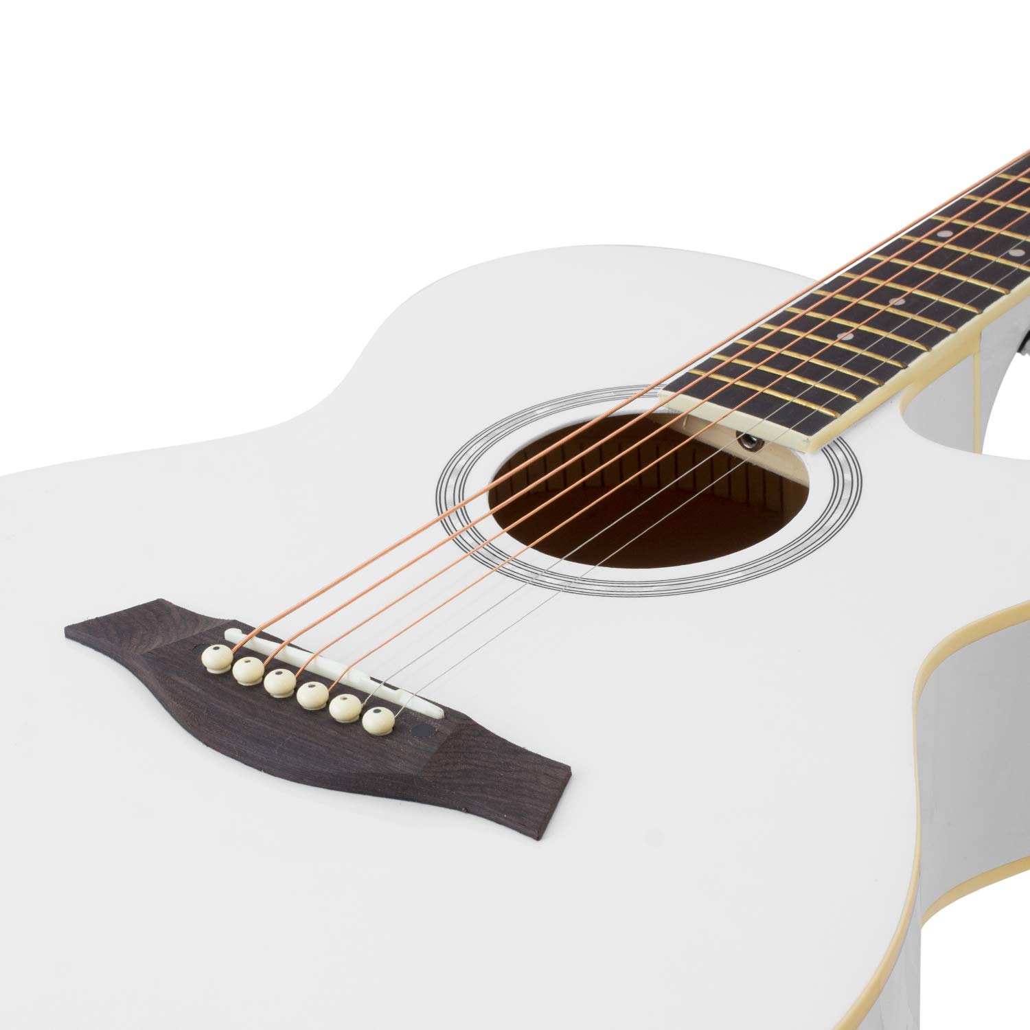 TIGER AL-ACG1-WH Small Body Acoustic Guitar for Beginners Guitar - White - Now with 6 Months Free Lessons Included - Image 2