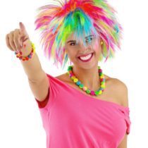Folat 26726 Wig Spikes Rainbow, Multi Colors, One Size
