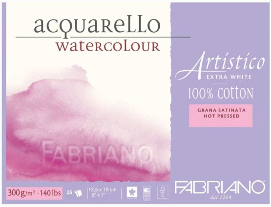 Fabriano - 71-00301218 - AEW BL 4CO Watercolour Paper - 12.5 x 18cm Extra White